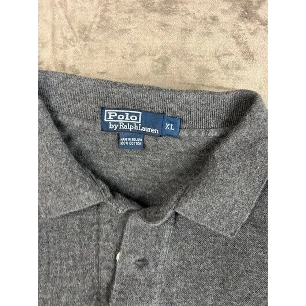 Polo Ralph Lauren Rugby Polo Shirt Men’s Size XL‎ Gray Long Sleeve